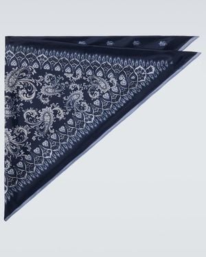Etro Einstecktuch Aus Seide - Blau
