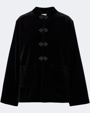 Rohe Jacke Aus Baumwoll-Samt - Schwarz