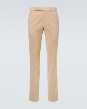 Ralph Lauren Cotton Corduroy Straight Trousers - Natural