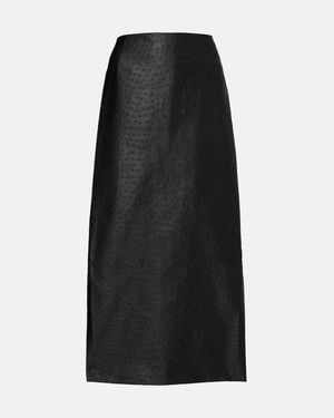 Rohe Embossed High-Rise Midi Skirt - Black