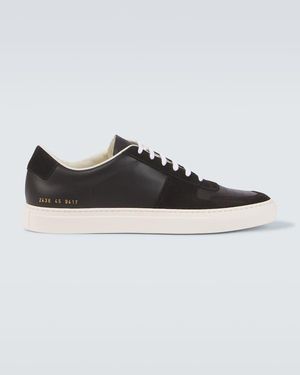 Common Projects Bball Duo Leather And Suede Trainers - Black