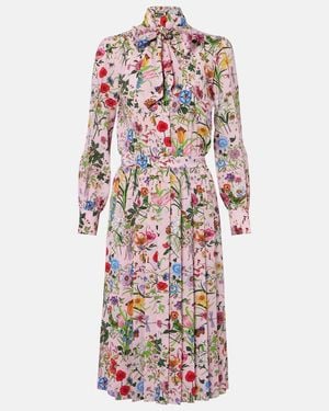 Gucci Flora Silk Shirt Dress - White