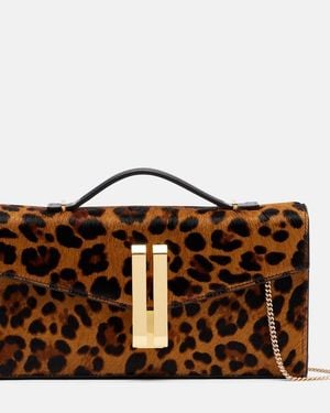 DeMellier Vancouver Leopard-Effect Calf Hair Clutch - Brown