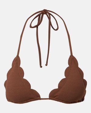 Marysia Swim Broadway Scalloped Bikini Top - Brown