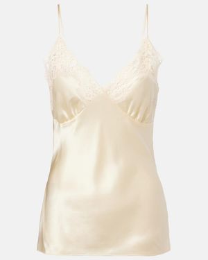Stella McCartney Lace-Trimmed Silk Satin Camisole - Natural