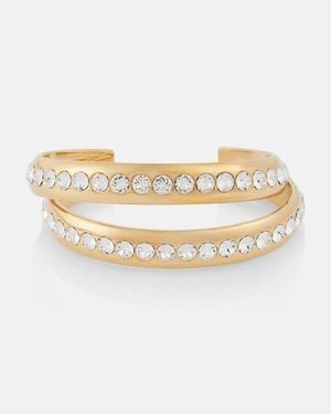 AMINA MUADDI Jahleel Crystal-Embellished Bangle - White