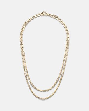 Suzanne Kalan Block-Chain 18Kt Necklace With Diamonds - Metallic