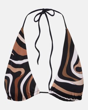 PUCCI Top Bikini A Triangolo Marmo - Nero