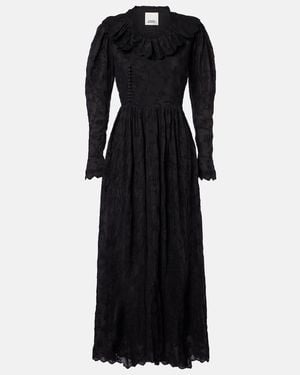 Isabel Marant Zoen Floral Cotton And Silk Maxi Dress - Black