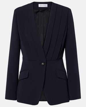 Max Mara Pleated Cady Blazer - Blue