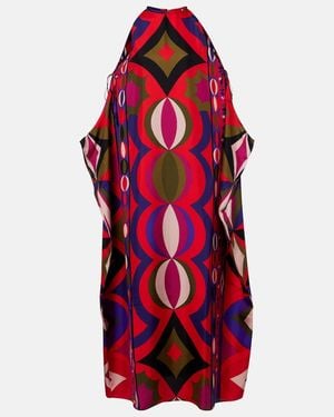 PUCCI Collane Cutout Silk Kaftan - Red