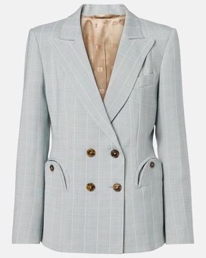 Blazé Milano After You Charmer Pinstripe Double-Breasted Blazer - Grey
