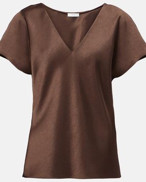 Vince Top Aus Satin - Braun