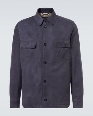 Loro Piana Suede Overshirt - Blue