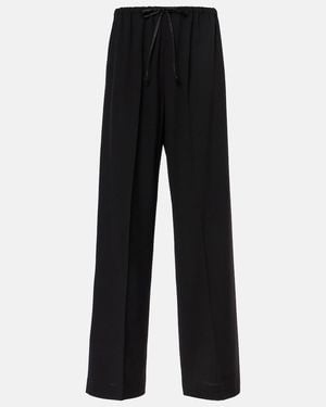 Dries Van Noten Wool Straight Trousers - Black