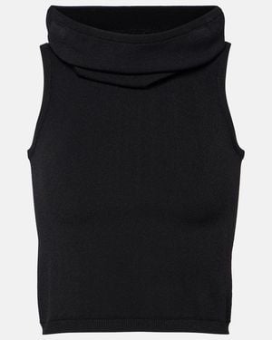 Alaïa Hooded Knit Top - Black