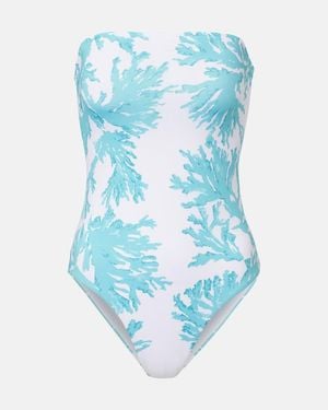 Alexandra Miro Bedruckter Badeanzug Iris - Blau