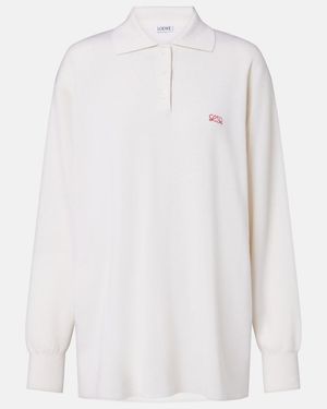Loewe Polo Double L En Mezcla De Cachemir Y Seda - Blanco