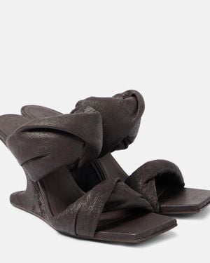 Rick Owens Twisted Cantilever 80 Leather Mules - Black