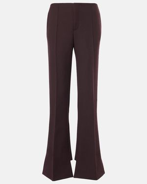 Chloé Wool Wide-Leg Pants - Purple