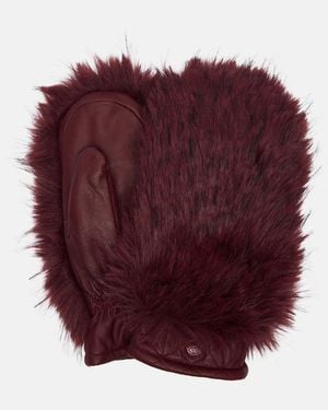 Goldbergh Hill Leather Mittens - Purple