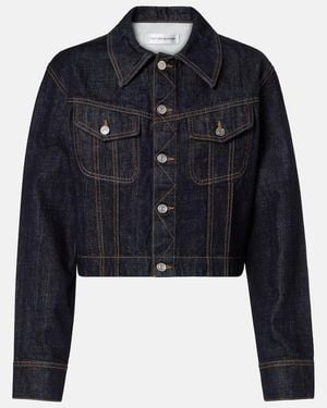 Victoria Beckham Cropped Denim Jacket - Blue