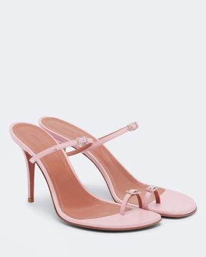 AMINA MUADDI Adut Embellished Leather Sandals - Pink