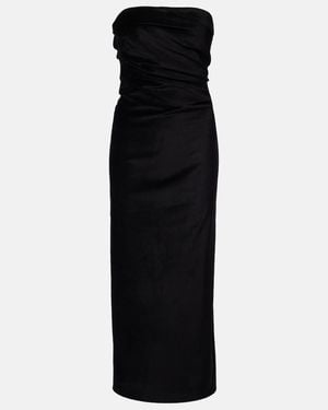 TOVE Sabella Velvet Midi Dress - Black