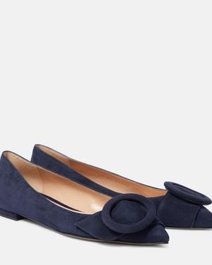 Gianvito Rossi Camden Suede Ballet Flats - Blue