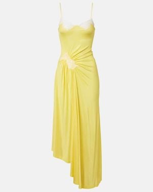 Christopher Esber Cami Lace-Trimmed Ribbed-Knit Cocktail Dress - Yellow