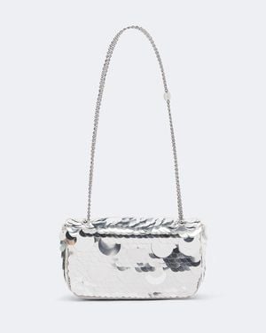 Rabanne Schultertasche Sparkle Mini Mit Pailletten - Weiß