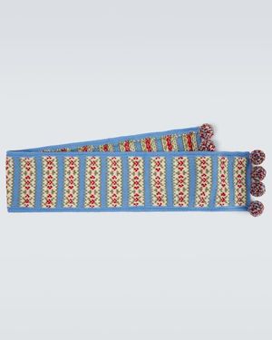 Bode Wedgewood Virgin Wool Scarf - Blue