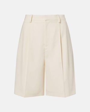 Ralph Lauren Minetta Wool Gabardine Bermuda Shorts - White