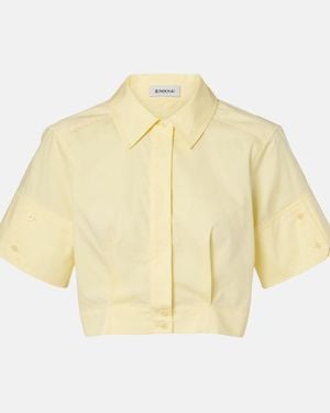 Jonathan Simkhai Sabrina Cotton-Blend Crop Top - Natural
