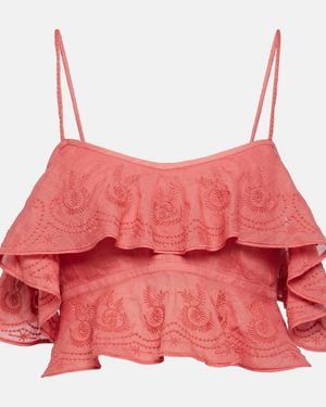 Isabel Marant Eliani Ruffled Top - Red