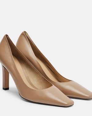 The Row Carla 80 Leather Pumps - Brown
