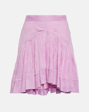 Isabel Marant Kadavu Cotton And Silk Miniskirt - Pink