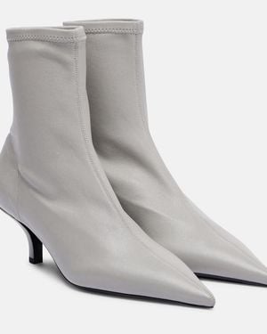 TOTEME Leather Ankle Boots - Gray