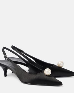 Magda Butrym Slingback Kitten Heels Pearl - Black