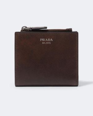 Prada Leather Wallet - Brown