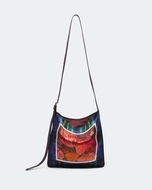 Dries Van Noten Bedruckte Schultertasche Medium - Weiß