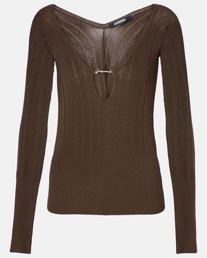 Jacquemus Top Pralu A Logo - Marron