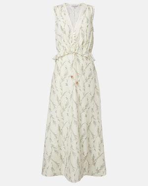 Veronica Beard Ollian Cotton And Silk Voile Minidress - White