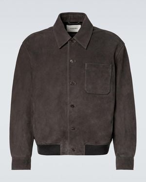 FRAME Blouson Aus Veloursleder - Grau