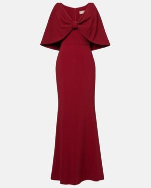 Elie Saab Caped Cady Gown - Red