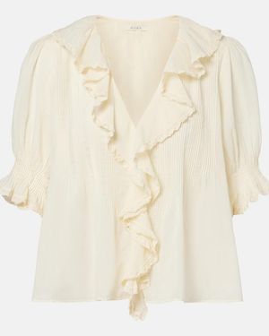 Doen Henri Ruffled Cotton Blouse - Natural