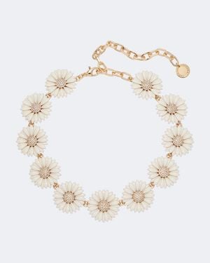 Carolina Herrera Crystal-Embellished Floral Necklace - White