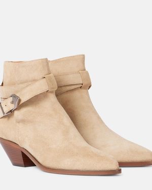Isabel Marant Deivy 50 Suede Ankle Boots - Natural
