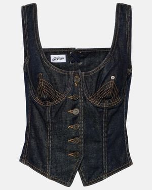 Jean Paul Gaultier Denim Bustier - Black