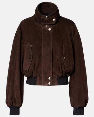 Nour Hammour Briar Suede Bomber Jacket - Brown